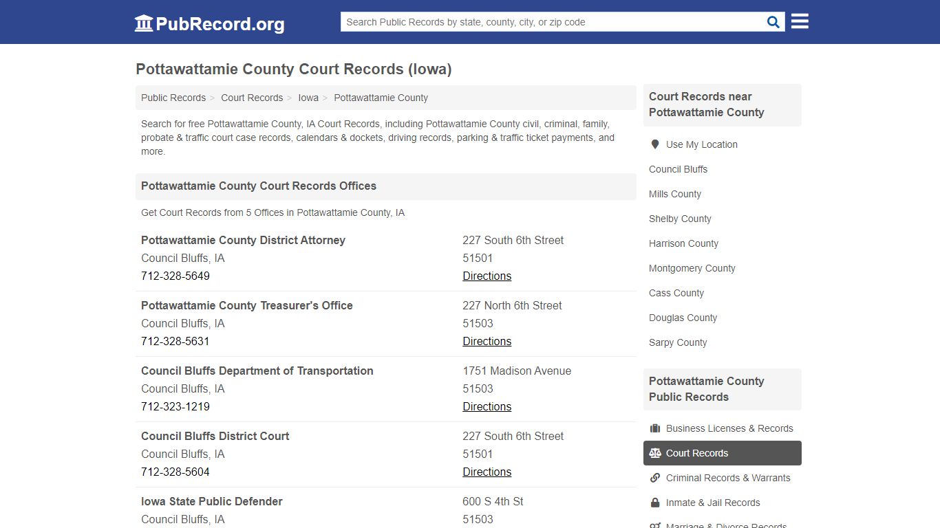 Free Pottawattamie County Court Records (Iowa Court Records)